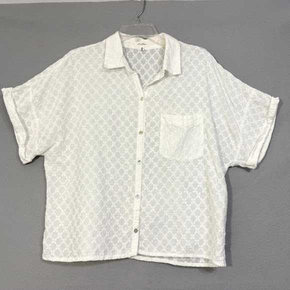 Love Potion Women's Eyelet Size XL White Embroidered Classic Preppy Retro Boho - Picture 1 of 5